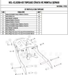 CF MOTO CLX 250 TOPCASE ÇANTA DEMİRİ