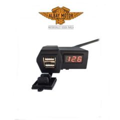 ÇİFT GİRİŞLİ 12 VOLT ŞARJ ALETİ AKÜ ÖLÇER VOLTMETRE