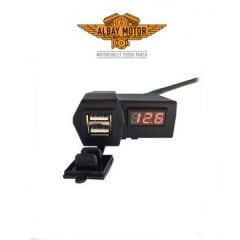 ÇİFT GİRİŞLİ 12 VOLT ŞARJ ALETİ AKÜ ÖLÇER VOLTMETRE