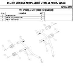 APACHE RTR 200 MOTOR KORUMA DEMİRİ TAKIM