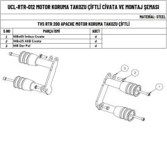 APACHE RTR 200 MOTOR KORUMA TAKOZU 4 LÜ