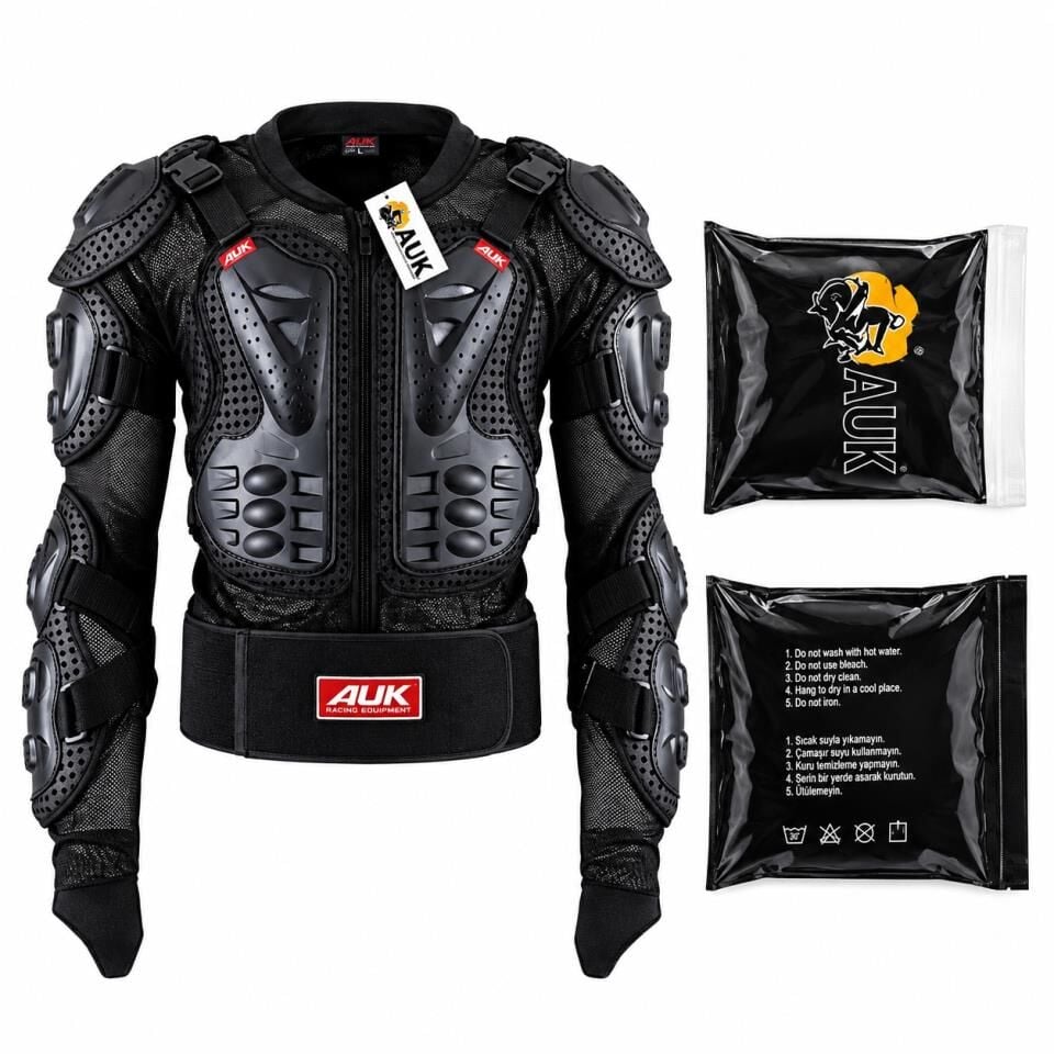 AUK BODY ARMOUR FULL KORUMA SİYAH FİLELİ L BEDEN