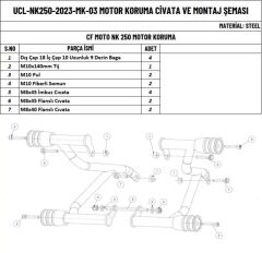 CF MOTO NK 250 MOTOR KORUMA DEMİR SETİ