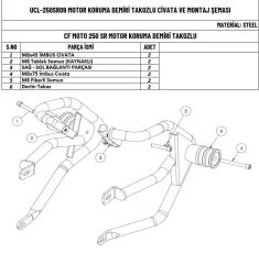 CF MOTO SR 250 MOTOR KORUMA DEMİR SETİ (TAKOZLU)