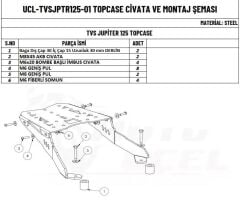 TVS JUPİTER 125 TOPCASE ÇANTA DEMİRİ