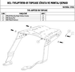 TVS JUPİTER 110 TOPCASE ÇANTA DEMİRİ